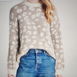 Splendid Mal Leopard Sweater Size M
